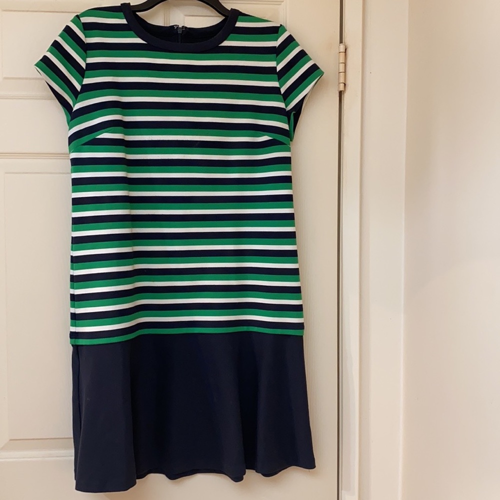 Michael Kors Green, Navy, White Dress, Size 10